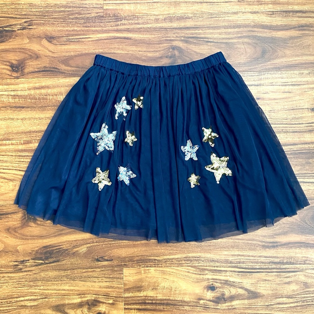 Girls Crewcuts Sequin Star Tulle Skirt